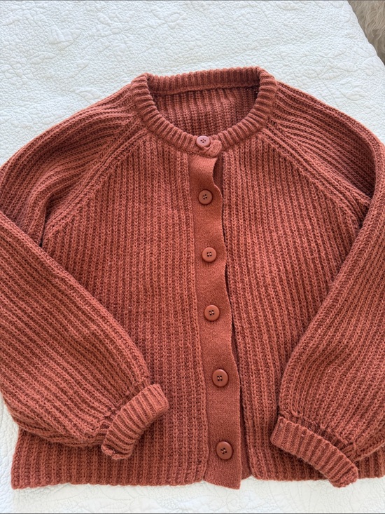 Sweaters - Soft & Cozy button-Front Cardigan Sweater - Rusty Brown M